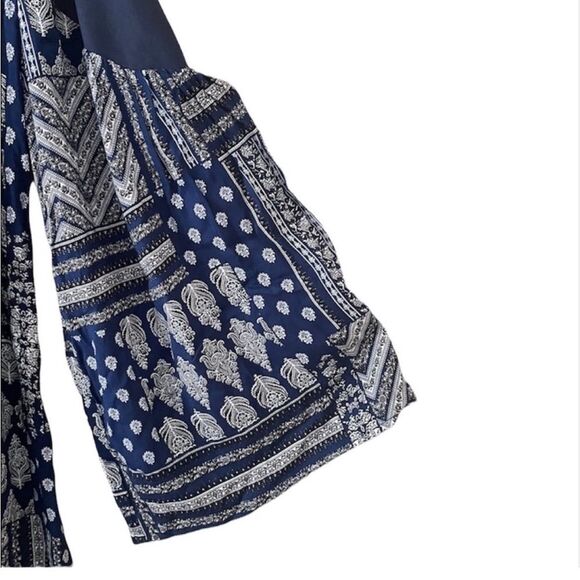 NEW Cotton Bleu Boho Lace Up Cotton Top - Picture 7 of 9